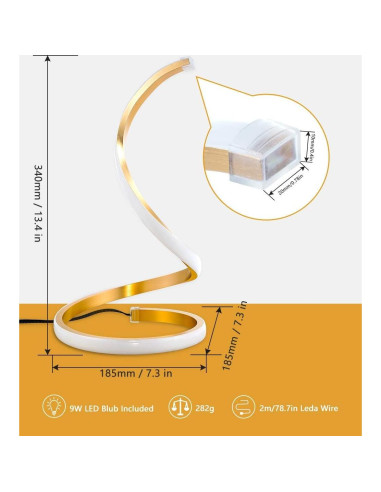 Lámpara de Mesa LED NUÁR Dimmable 3 Colores Diseño Minimalista