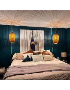 Lámpara Colgante de Bambú Hecha a Mano YIIZON 26.9cm Dimmable 2