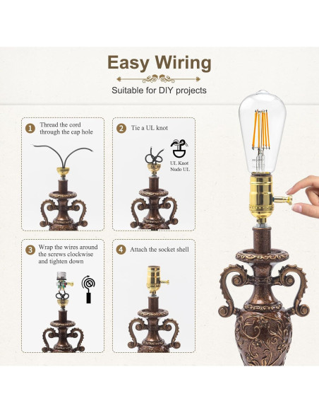 Portalámparas Regulable DiCUNO E26 Vintage Dorado 150W