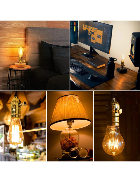 Portalámparas Regulable DiCUNO E26 Vintage Dorado 150W