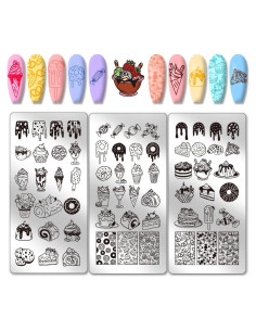 Plantillas de Estampado de Uñas PH PandaHall 3 Piezas 63 Patrones