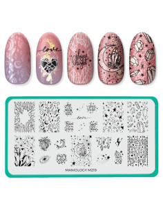 Placa de Estampado de Uñas Maniology Crystal Galaxy M219 - 12x6 cm
