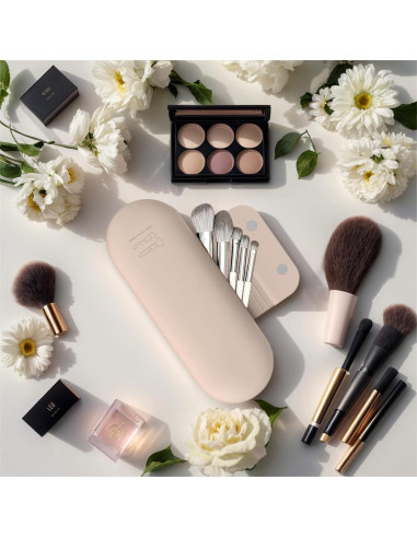 Porta Pinceles de Maquillaje de Silicona Caqui - Viaje y Hogar