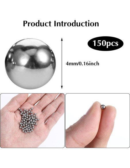 150 Bolas de Mezcla de Acero Inoxidable 4mm para Pintura