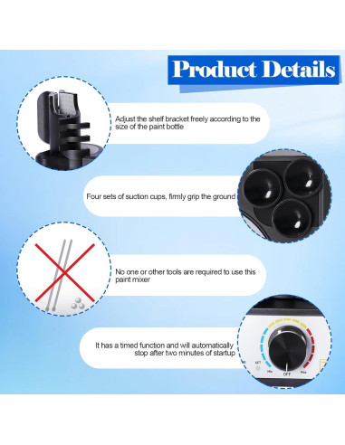 Mezclador de Pintura Eléctrico BINGOX Vortex 300-2400RPM USB-C