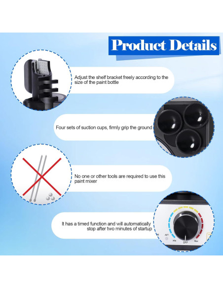 Mezclador de Pintura Eléctrico BINGOX Vortex 300-2400RPM USB-C