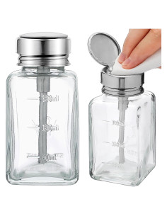 2 Botellas Dispensadoras de Vidrio 180 ml HEHIPLE con Tapa Metálica