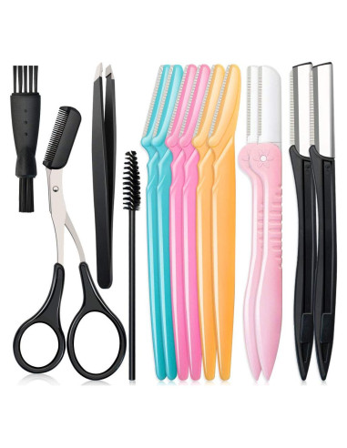 Kit de Cuchillas para Cejas 14 en 1 Spaidoon - Afeitadoras y Pinzas