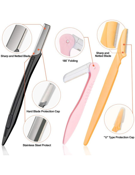 Kit de Cuchillas para Cejas 14 en 1 Spaidoon - Afeitadoras y Pinzas