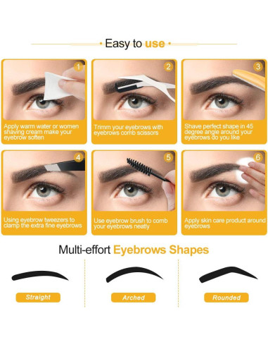 Kit de Cuchillas para Cejas 14 en 1 Spaidoon - Afeitadoras y Pinzas