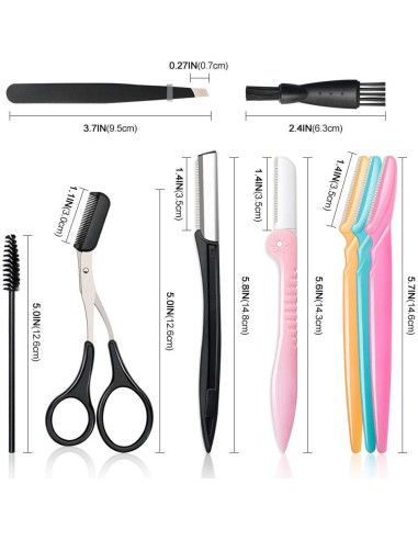 Kit de Cuchillas para Cejas 14 en 1 Spaidoon - Afeitadoras y Pinzas