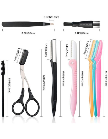 Kit de Cuchillas para Cejas 14 en 1 Spaidoon - Afeitadoras y Pinzas