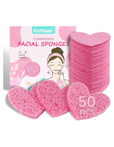 Esponjas Faciales Comprimidas KICKLEEN 50 Piezas Rosa