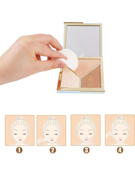 50 Esponjas Redondas Blancas Sliverdew para Maquillaje 55mm