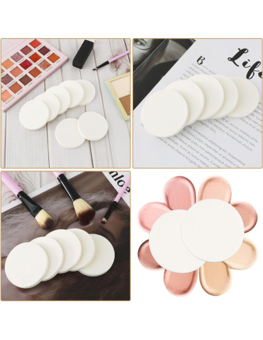 50 Esponjas Redondas Blancas Sliverdew para Maquillaje 55mm