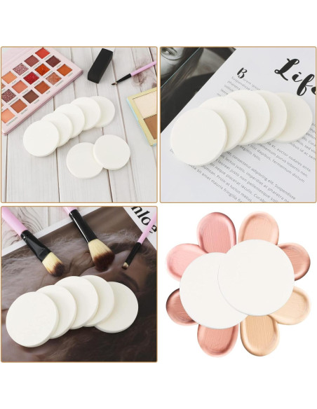 50 Esponjas Redondas Blancas Sliverdew para Maquillaje 55mm