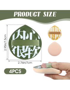 4 Esponjas de Maquillaje LLOUSSAK Puff Grande 7x7.5cm 2
