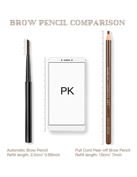 Kit de Lápices de Cejas Impermeables LSxia - 5 Marrón Claro + 1 Blanco