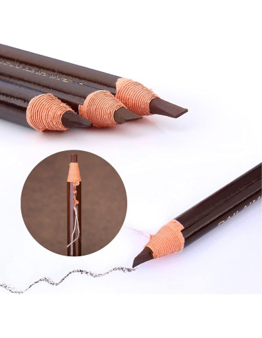 Kit de Lápices de Cejas Impermeables LSxia - 5 Marrón Claro + 1 Blanco