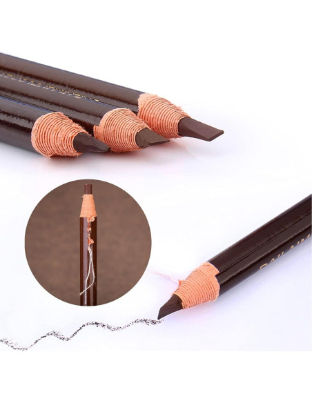 Kit de Lápices de Cejas Impermeables LSxia - 5 Marrón Claro + 1 Blanco