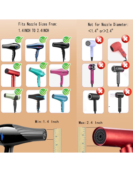 Difusor Universal para Secador de Pelo LIGOLIG Negro 3.56-6.1 cm