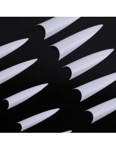 600 Puntas de Uñas Stiletto Naturales BTYMS - Cubierta Parcial 2