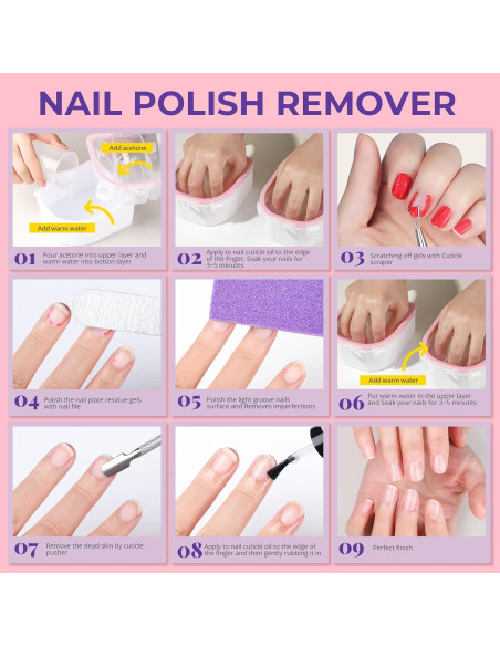 Kit de Manicura Teenitor 10 Piezas con Cuencos Remojo