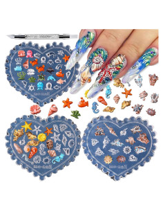 Kit de Moldes de Uñas Oceánicas JFIYUO - 3 Piezas Silicona