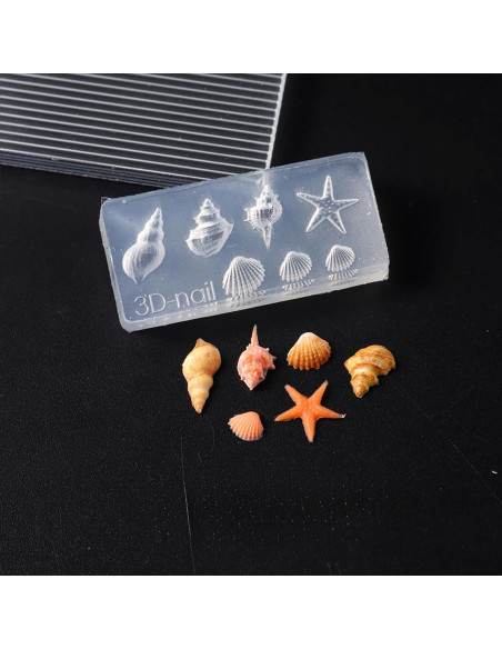 Kit de Moldes de Uñas Oceánicas JFIYUO - 2 Piezas Silicona