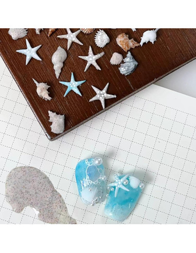 Kit de Moldes de Uñas Oceánicas JFIYUO - 2 Piezas Silicona