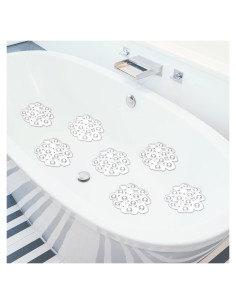 Riakrum Alfombrilla Antideslizante de Baño 12 Piezas PVC Transparente