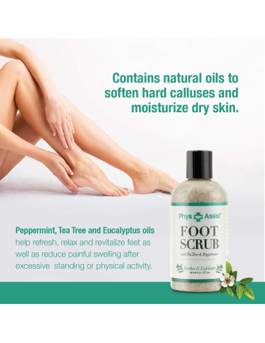 Exfoliante para Pies PhysAssist 227 g - Árbol de Té y Menta