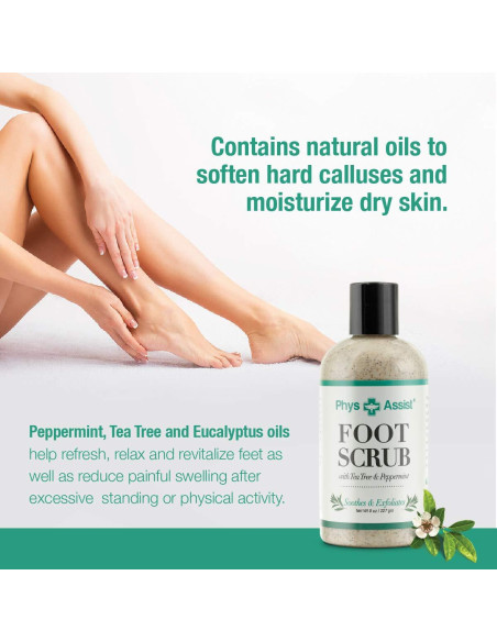 Exfoliante para Pies PhysAssist 227 g - Árbol de Té y Menta Exfoliante para Pies PhysAssist 227 g - Árbol de Té y Menta
