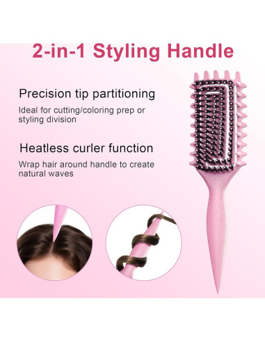 Cepillo Definidor de Rizos Weldilgit Rosa - Suave y Desenredante