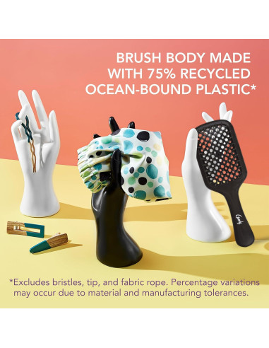 Cepillo Ventilado Desenredante Planet Goody Ocean Rescue - Negro