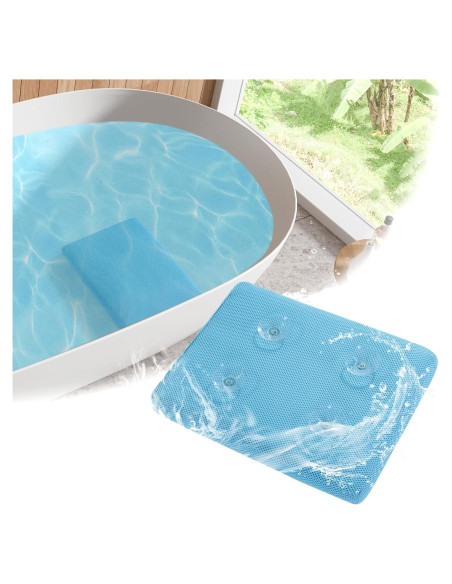Cojín de Baño MABOZOO con Ventosas Antideslizantes Azul