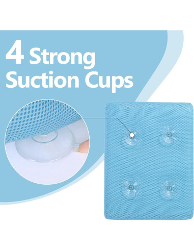 Cojín de Baño MABOZOO con Ventosas Antideslizantes Azul