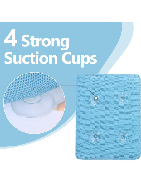 Cojín de Baño MABOZOO con Ventosas Antideslizantes Azul