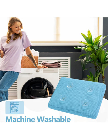 Cojín de Baño MABOZOO con Ventosas Antideslizantes Azul
