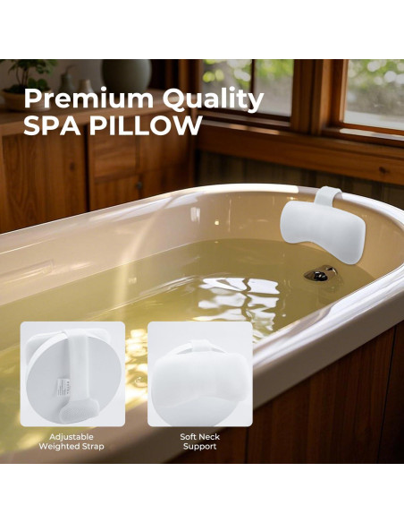 Almohada para Jacuzzi Vanstormy - 2 Unidades, Antideslizante, Blanca