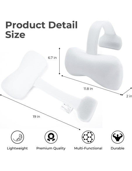 Almohada para Jacuzzi Vanstormy - 2 Unidades, Antideslizante, Blanca