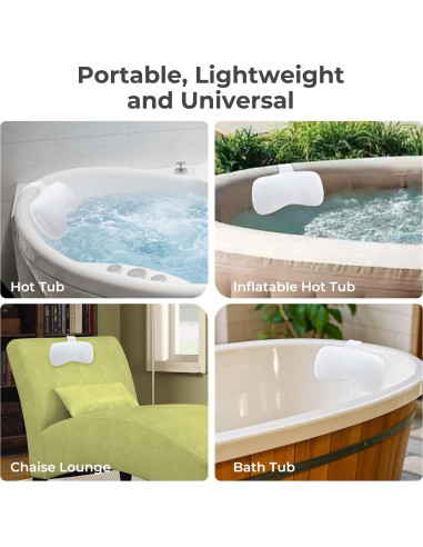 Almohada para Jacuzzi Vanstormy - 2 Unidades, Antideslizante, Blanca