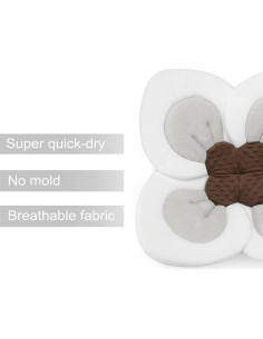 Almohadilla de Baño para Bebés PandaEar - Rosa, Suave y Lavable 2