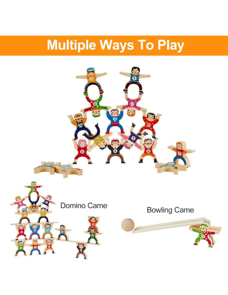 Juguete de Apilamiento de Madera HELLO PAPAYA 16 Piezas