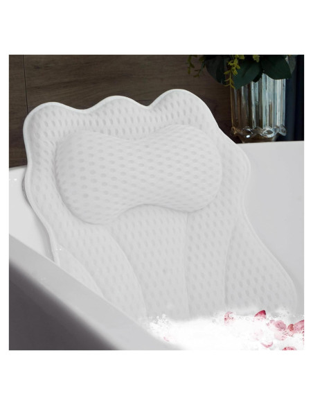 Almohada de Bañera Joeyset Spa Ergonómica Blanca 4D