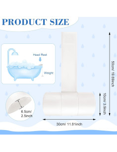 Almohadas de Bañera Pinkunn 2 Pcs Impermeables Soporte Cuello 2