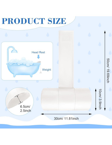 Almohadas de Bañera Pinkunn 2 Pcs Impermeables Soporte Cuello