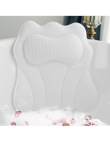 Almohada de Bañera Joeyset Spa Ergonómica Blanca 4D