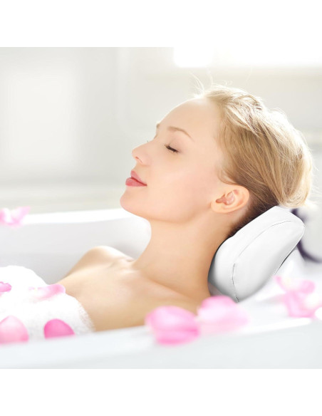 Almohadas de Bañera Pinkunn 2 Pcs Impermeables Soporte Cuello