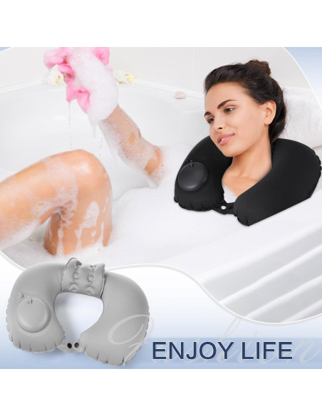 2 Almohadas Inflables de Baño Colingmill - Ajustables, 40.6x27.9cm